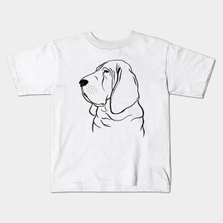 Bloodhound (Black and White) Kids T-Shirt
